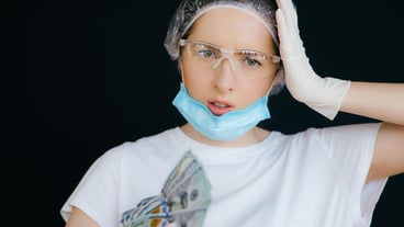 Doctor in protective suits and mask