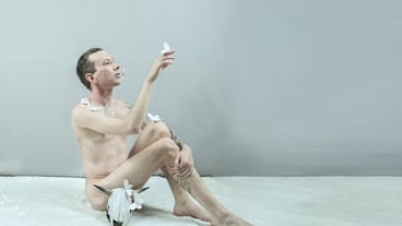 Naked guy with butterflies