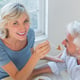 Smiling woman, food, maturing, pastry