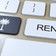 South Carolina Rent Concept 3D Illustration State Flag with Text Rent on Button
