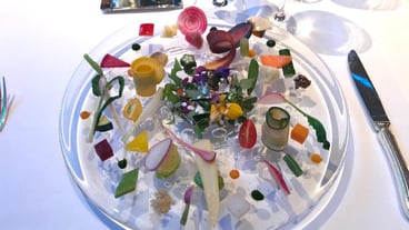 High angle on dessert on table