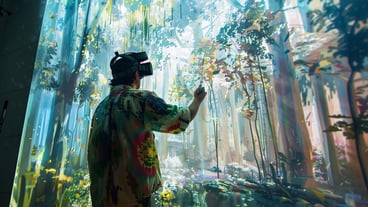 Artist Blending Reality with Virtual Forest