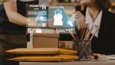 Attractive Asian SME business woman working at home office online shopping concept