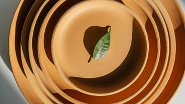 Abstract background and texture of terracotta plates