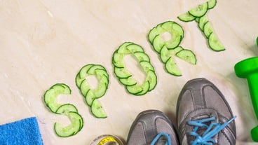 High angle view of food on cutting board