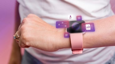 UI and UX renderings with a smartwatch