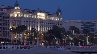 The InterContinental Carlton Cannes at dusk