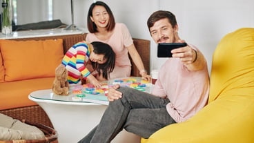 Family taking selfie