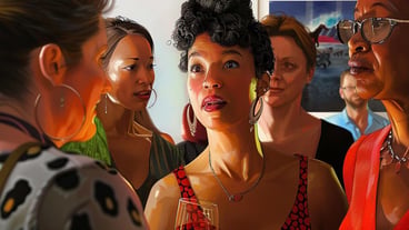 Friends celebrate an artist from different countries