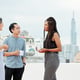 Business partners have a coffee break