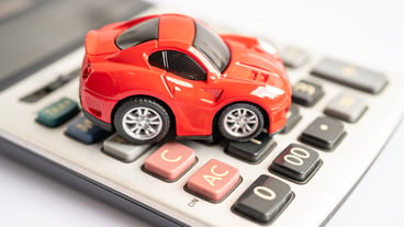 Bangkok, Thailand, September 1, 2023, Calculator for car purchase, loan purchase, accident insurance concept