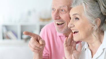 Portrait of a happy elderly couple