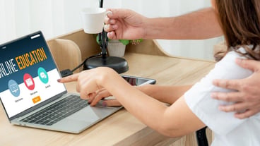 Elearning website with modish sofware for student to study online on the internet network