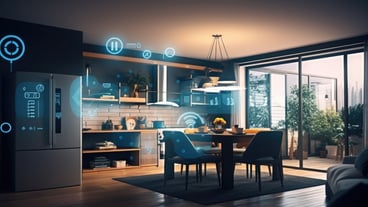 Smart home interface with augmented realty of iot object interior design Generative AI