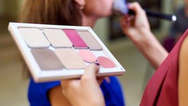Professional make-up in a beauty studio.