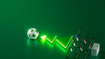 Football balls object sport ball design football element concept 3d illustration abstract football technology smartphone mobile screen green grass field online sport live casino sport business