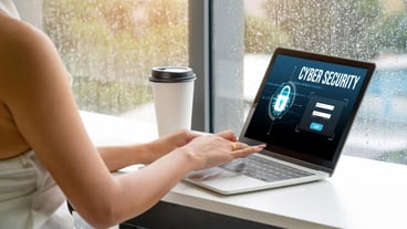 Cyber security system on computer screen protect private information snugly