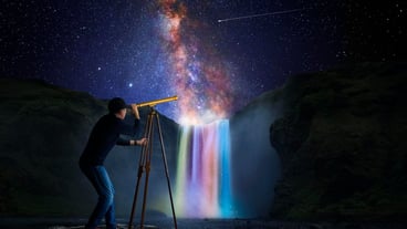 Looking at the universe with a telescope