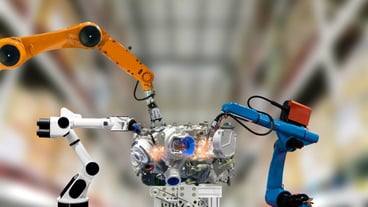 Robot industrial engine mechanical arm technology works for humans
