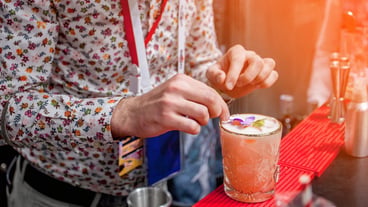 Bartender preparing an alcoholic cocktail