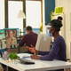 Business people talking on video conference in office