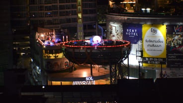 Illuminated city at night