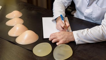 On the table are breast implants