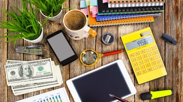 Accessories for doing business in the office on the table