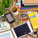 Accessories for doing business in the office on the table