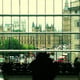 View of building through window