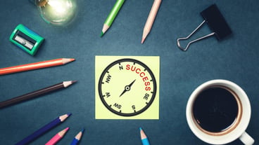 Compass pointing to success Business Success