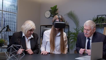 Business colleagues working at office