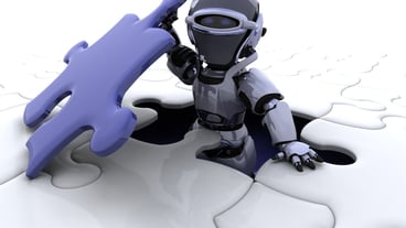 3D with the last piece of the puzzle transferred from a robot