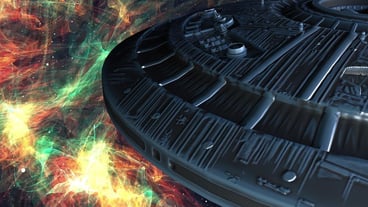 Disc shaped alien spaceship
