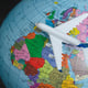 Airplane on the globe