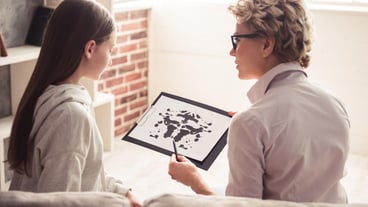 Teenager at the psychotherapist