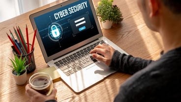 Cyber security system on computer screen protect private information snugly