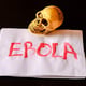Word Ebola Text Writed with Blood on a White Paper