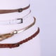 Straps on mannequin on grey background closeup