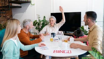 People playing bingo together