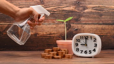 Save money, invest, stock, grow financial income.