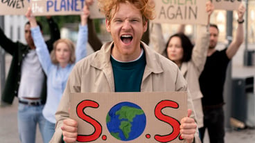 Different people marching in global waring protest