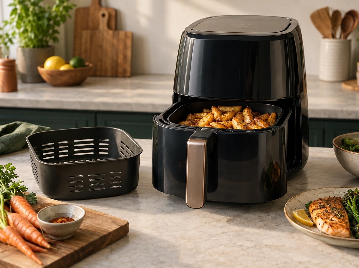 Original editorial illustration of Air fryers