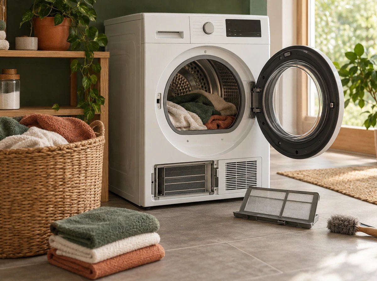 Original editorial illustration of Heat-pump dryers