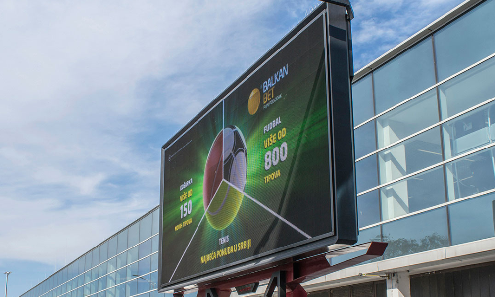 Outdoor digital billboard airport signage