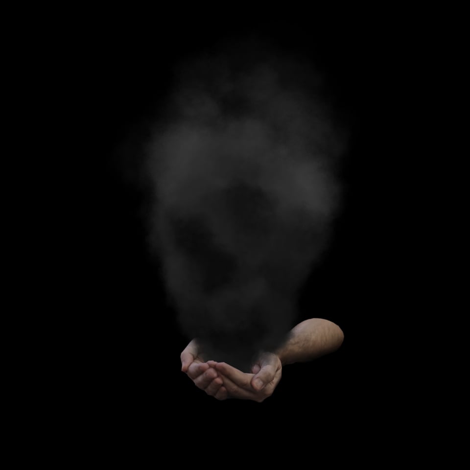 Smoke Hands (Dark) 2022  by john gerrard