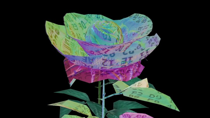 The Shredded Hologram Rose #39