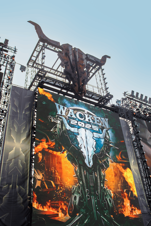Wacken main stage at night 2025