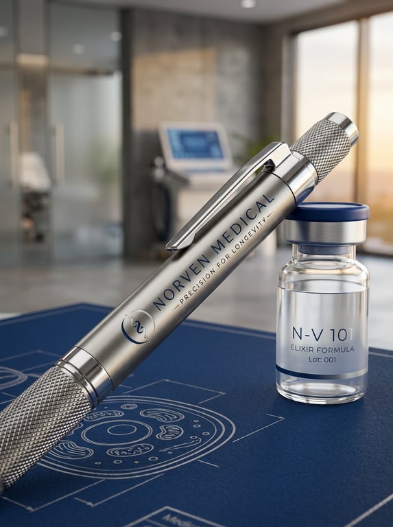 Titanium pen and medical blueprint dossier