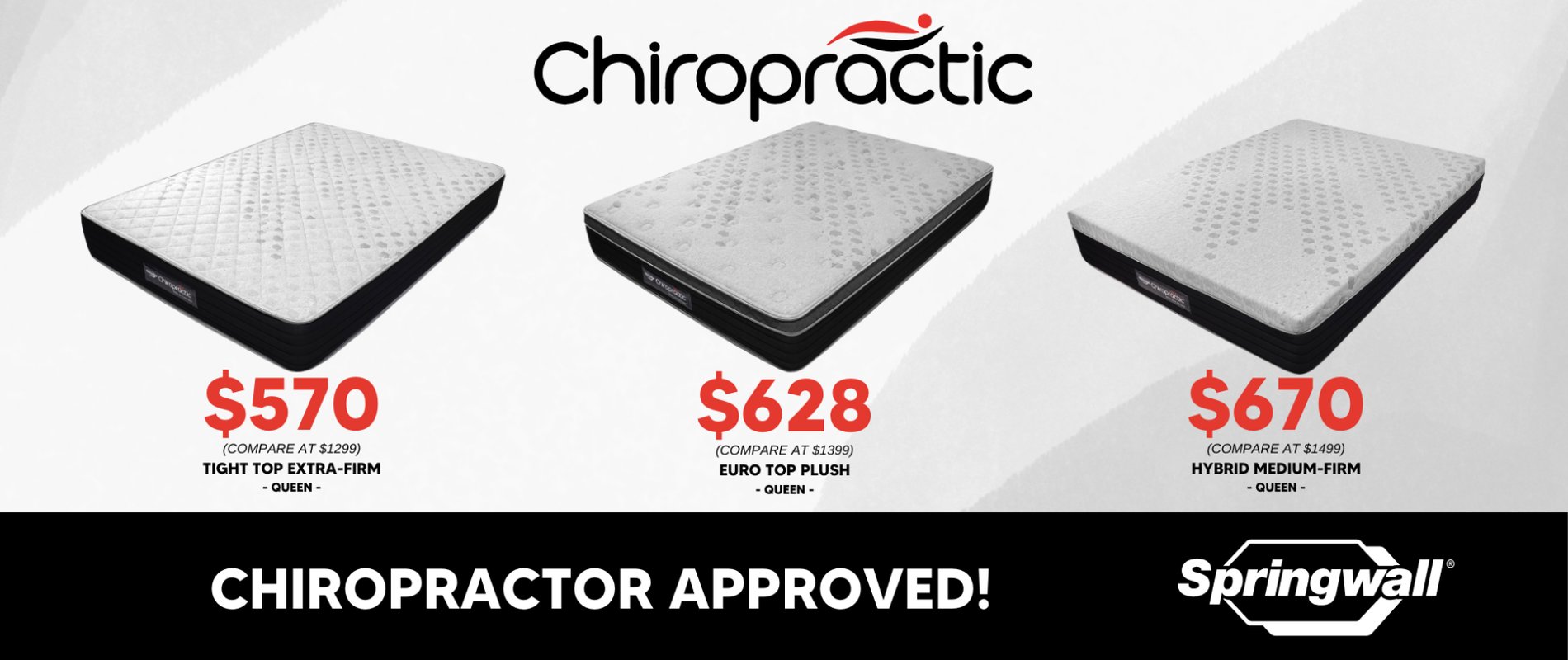 Springwall Chiropractic mattress sale banner
